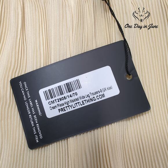 Prettylittlethings High Waisted Wide Leg Trouser Pants Size 4 - Picture 2 of 6